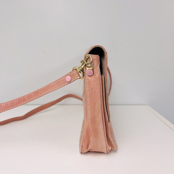 🌼MARKDOWN🌼 Vintage Pale Pink Eel Skin Shoulder Bag by SUNCO - Picture 6 of 10
